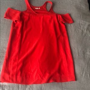 Red off the shoulder sun dress